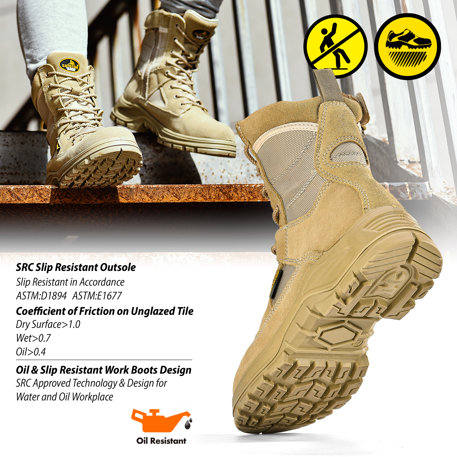 Slip Resistant work boots slip