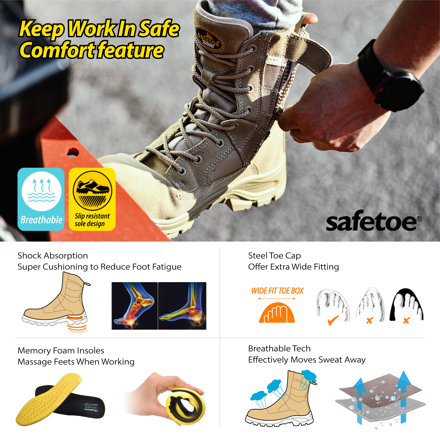 lightweight work boots sepatu bot kerja ringan