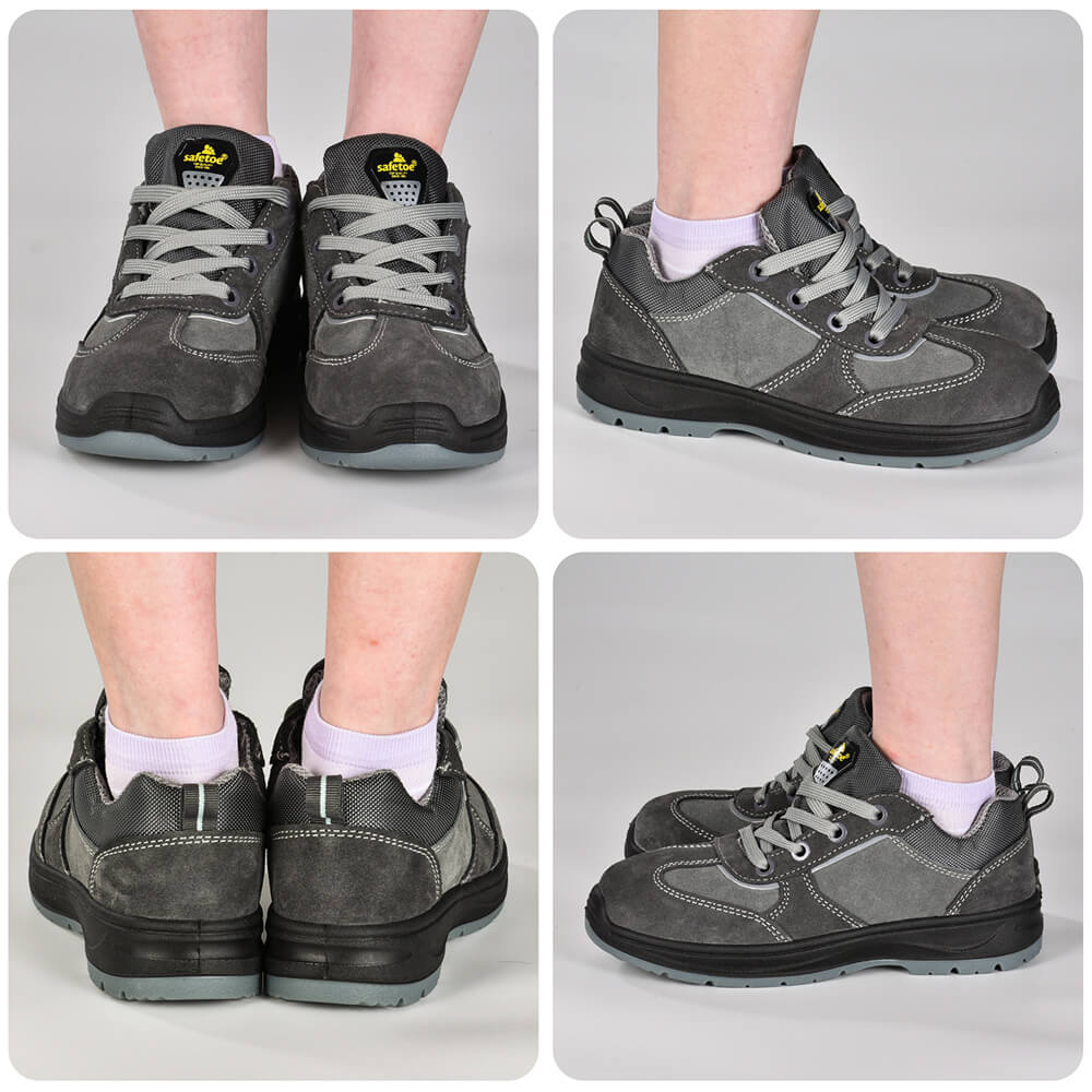 Sepatu kerja keselamatan slip steel slip wanita untuk wanita L-7508W suede