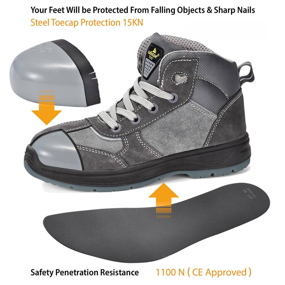 Womens Steel Toe Cap Sepatu Pekerjaan Keselamatan Terbaik Untuk Wanita M-8516W Suede