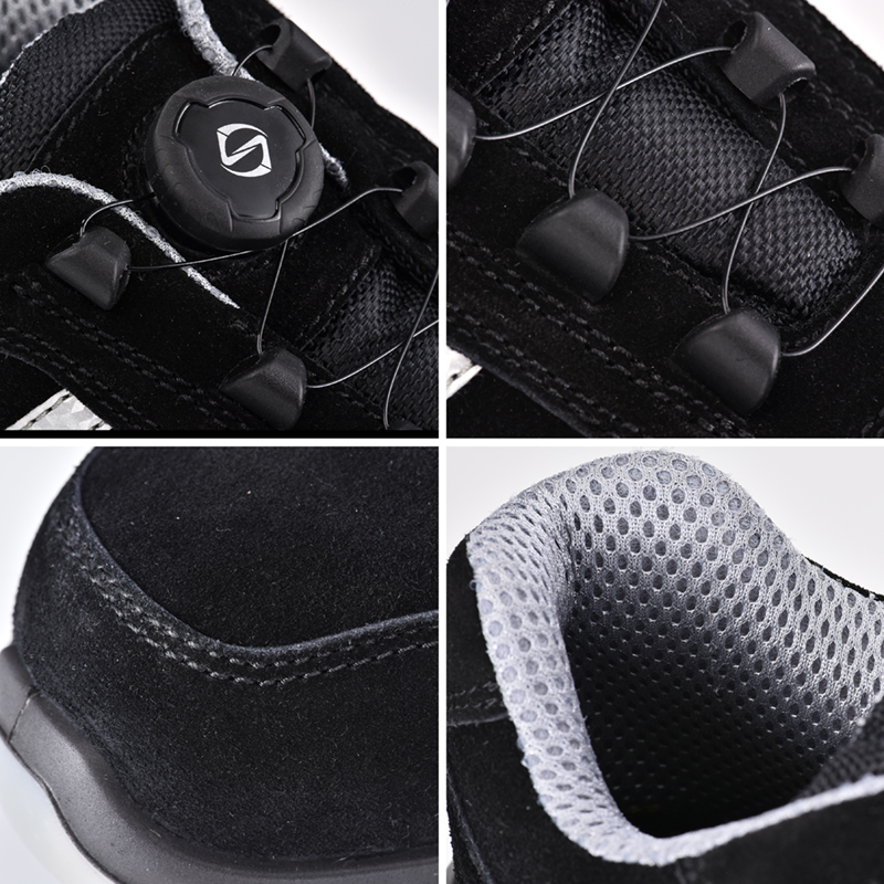 Sepatu keselamatan S1P logam sporty dengan sistem kunci twist L-7329