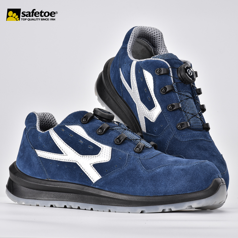Sepatu keselamatan gratis logam sporty dengan tls penutupan L-7328