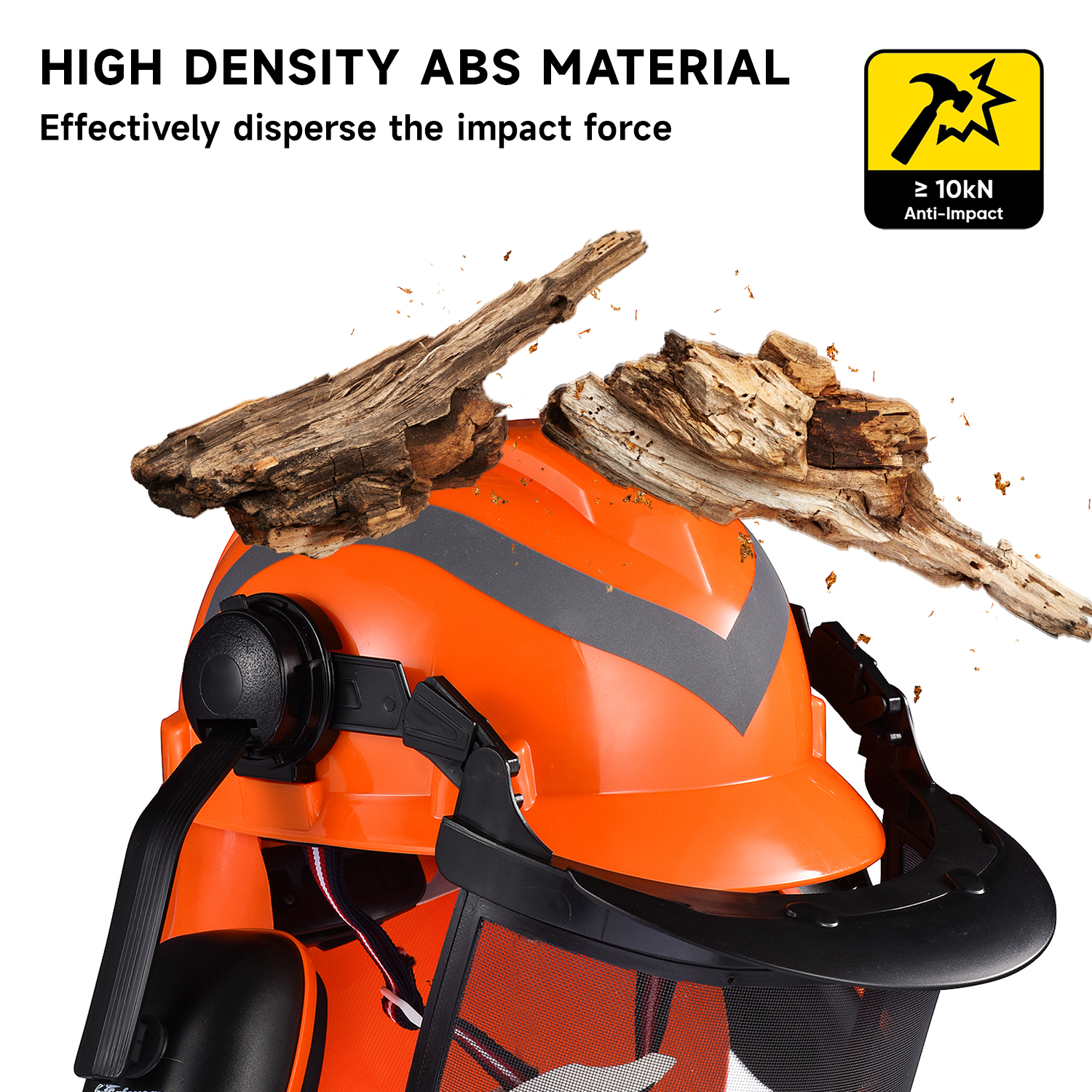 Helm hutan dengan perisai wajah M-5009 Orange