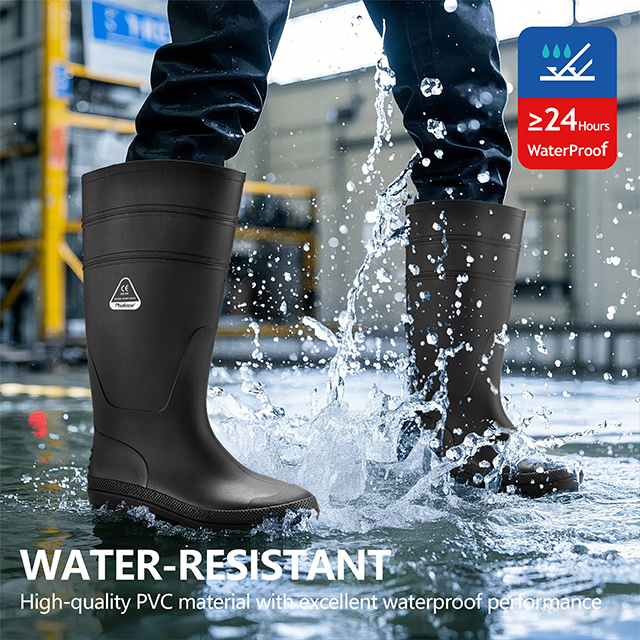 PVC Rain Gum Boots W-6036 Hitam