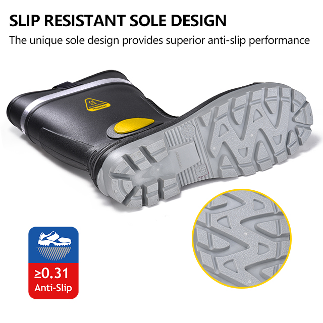 Sepatu bot hujan untuk pria tahan air S5 Toe PVC Boots W-6055 Aqua Guarder