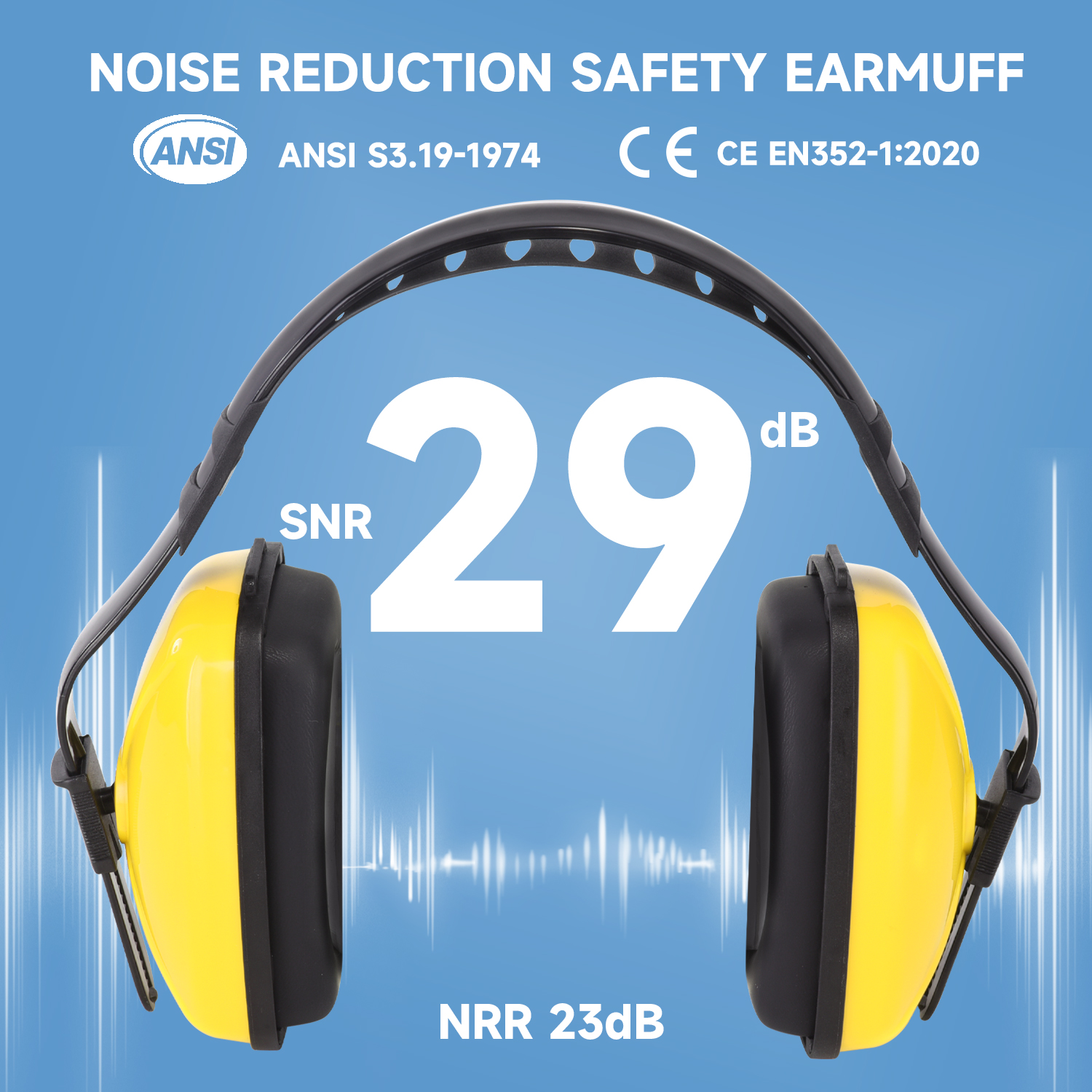 Noise Coaching Hearing Ear Ear Muffs EM-5003 Yellow