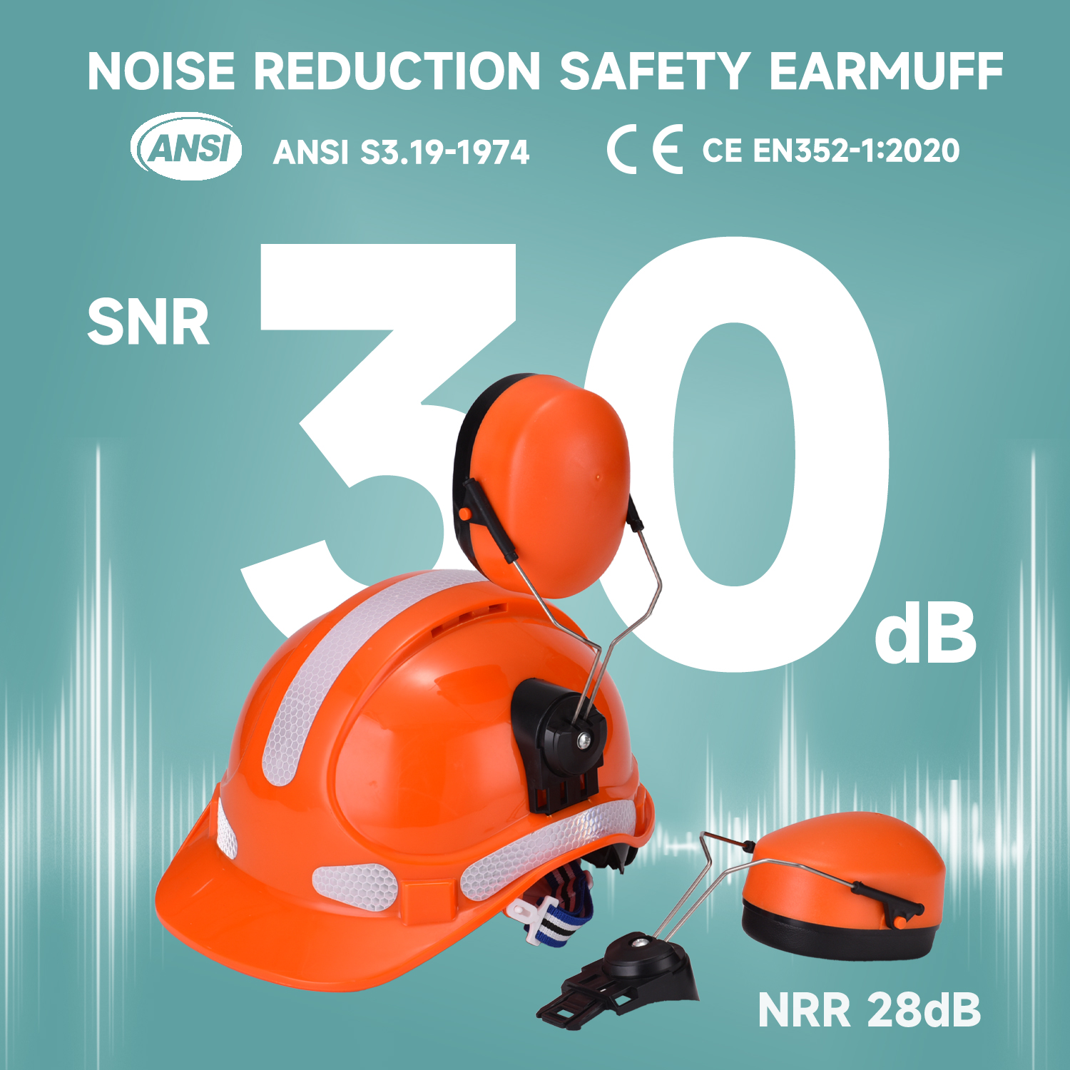 Muff telinga berkualitas tinggi E-2008d Orange