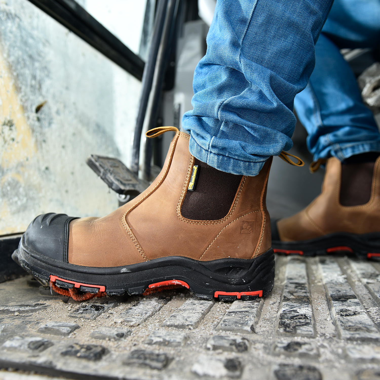 Sepatu botte Toe Komposit Anti-Shock Kulit Asli