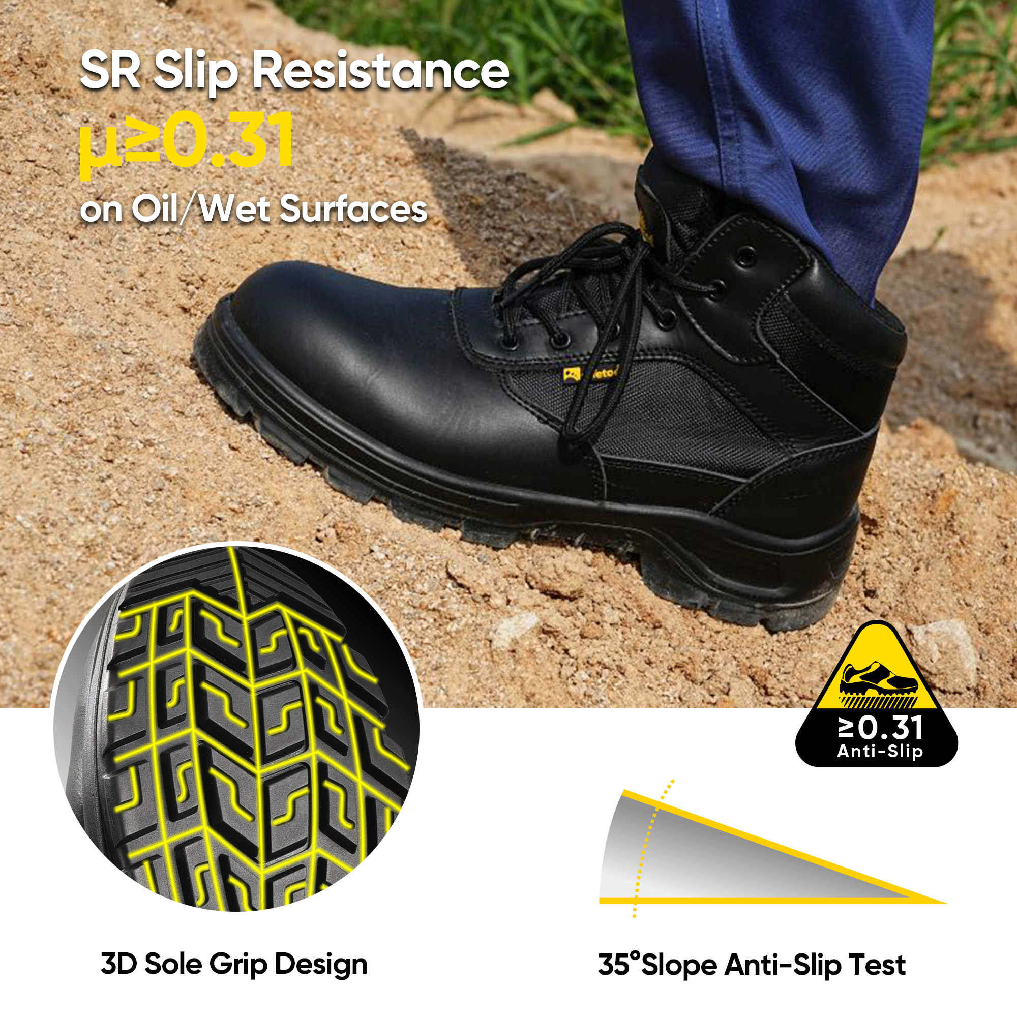 Sepatu Bot Kerja Desain Taktis M-8515