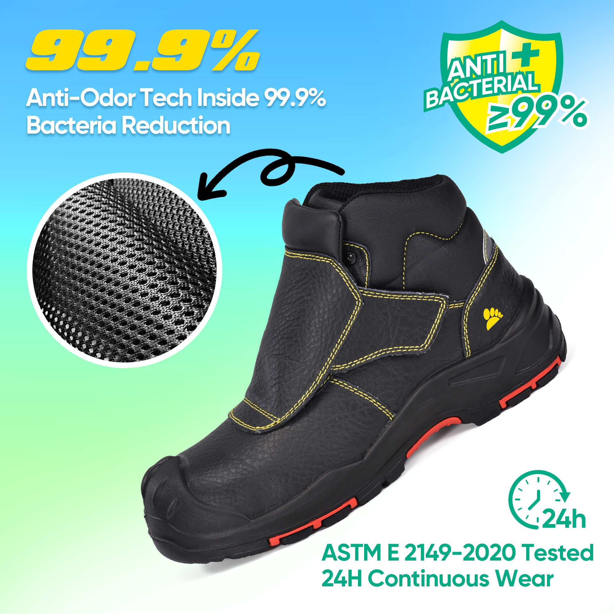 Vortigard ™ Non-logam TOECAP Kerja Keselamatan Welding Boots untuk pekerja las M-8387