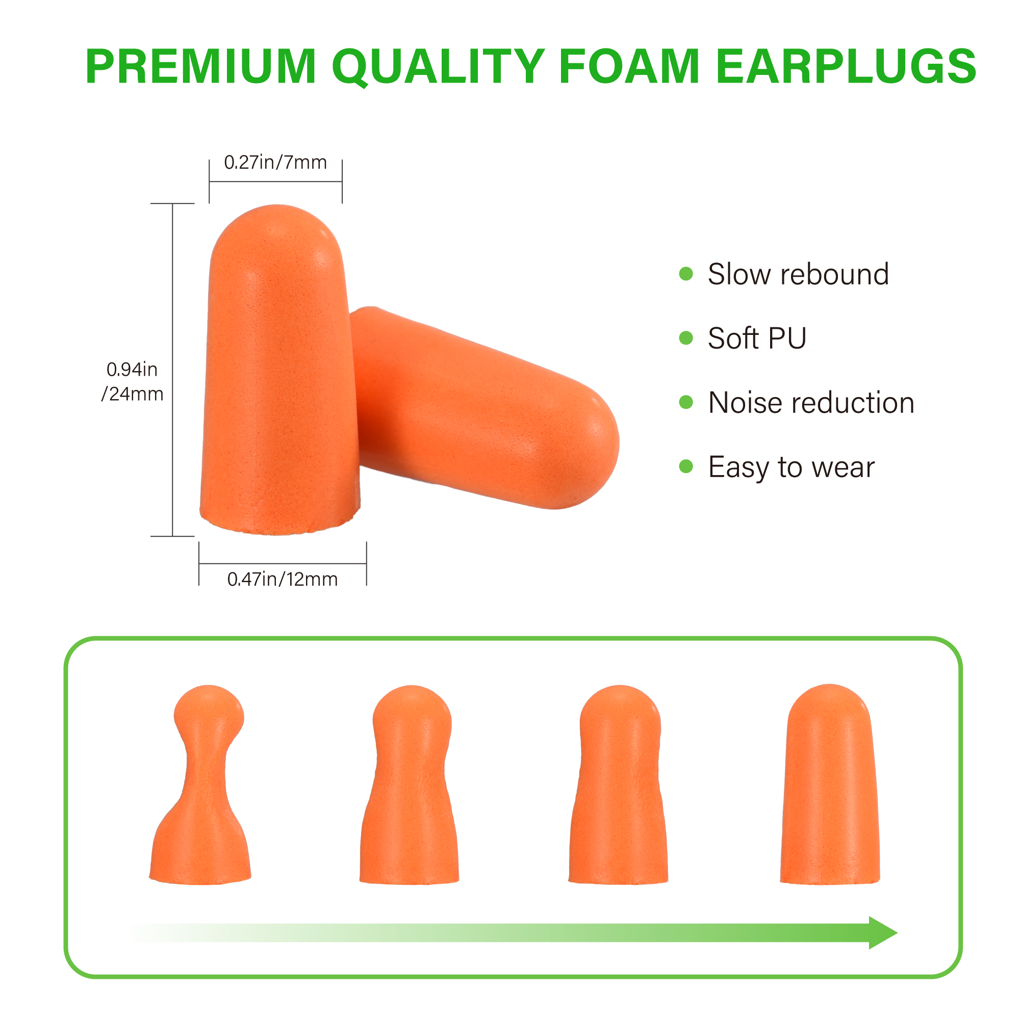 Bentuk peluru Perlindungan pendengaran Earplugs EC-1001A
