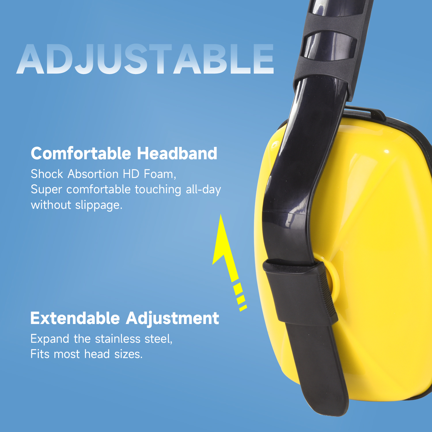 Noise Coaching Hearing Ear Ear Muffs EM-5003 Yellow