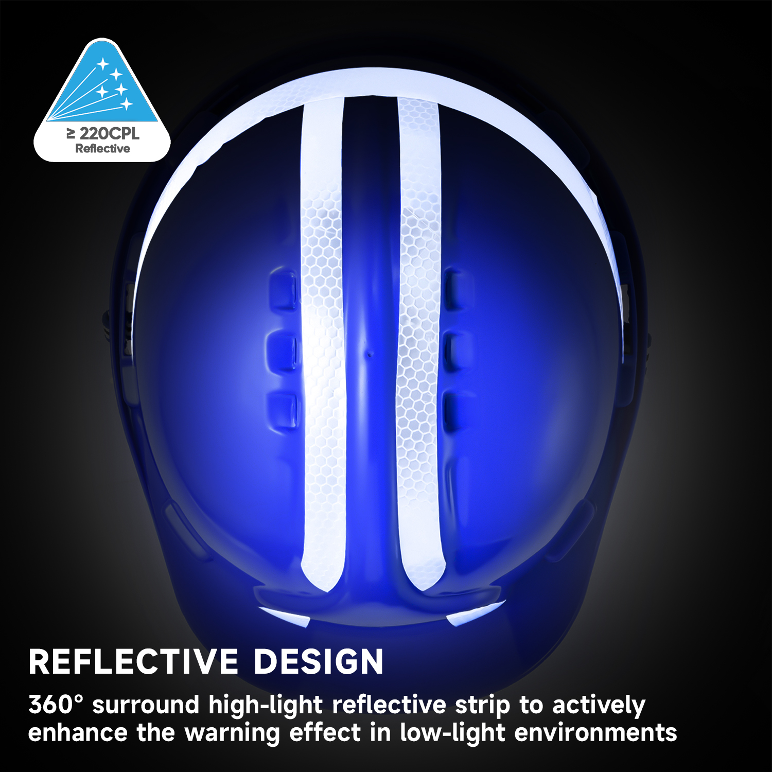 Helm Keselamatan Jenis Reflektif Biru W-036 Biru
