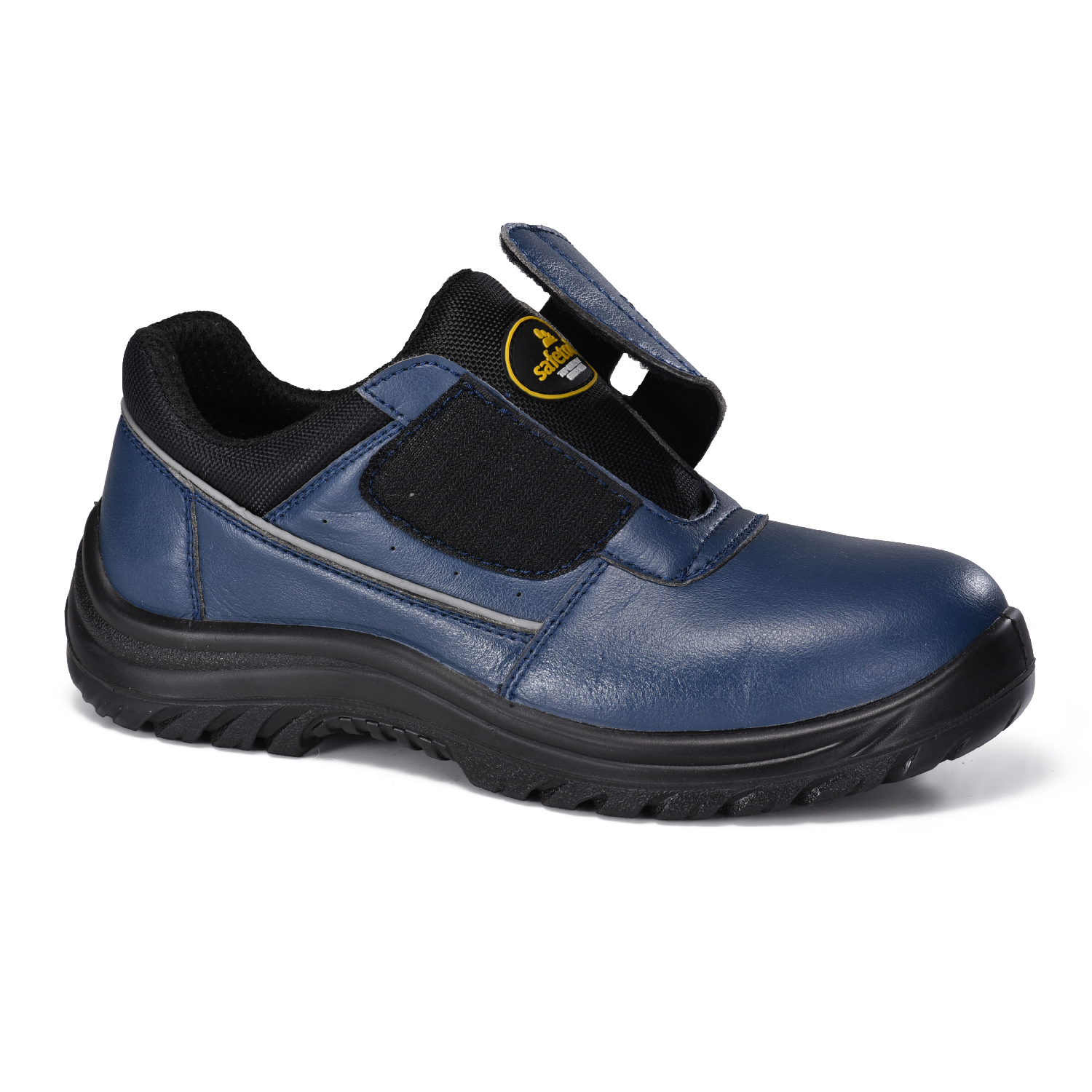 Warna Biru S2 ESD Berat Ringan Micfo Sepatu Keselamatan Kulit Serat L-7531