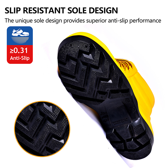 Sepatu bot hujan kaki baja W-6050 Kuning