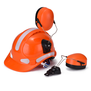  Produksi Earmuffs Konstruksi Konstruksi Helm ABS CE CE Disetujui Helm Keselamatan W-018 Orange