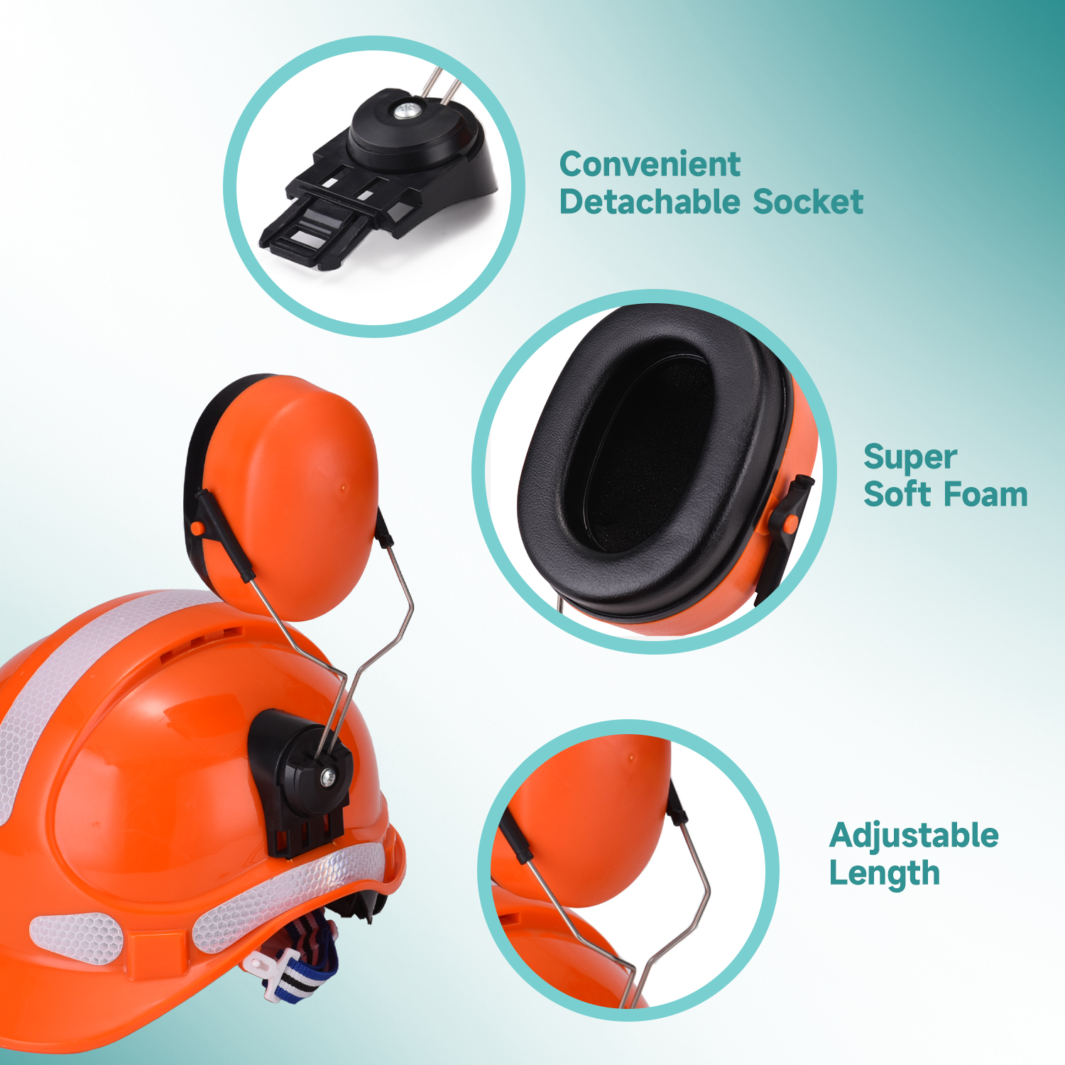 Muff telinga berkualitas tinggi E-2008d Orange