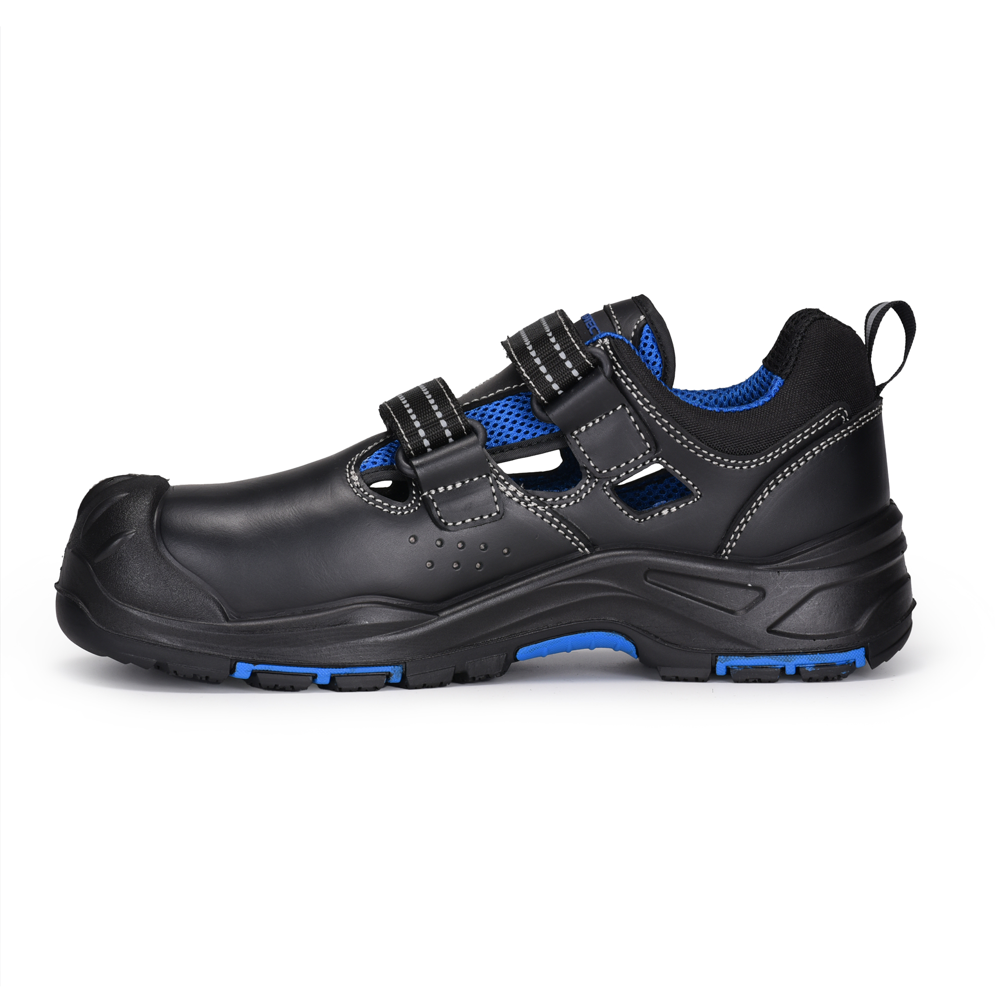 Velcro Design Safety Sandals L-7585 Biru / Logam Gratis
