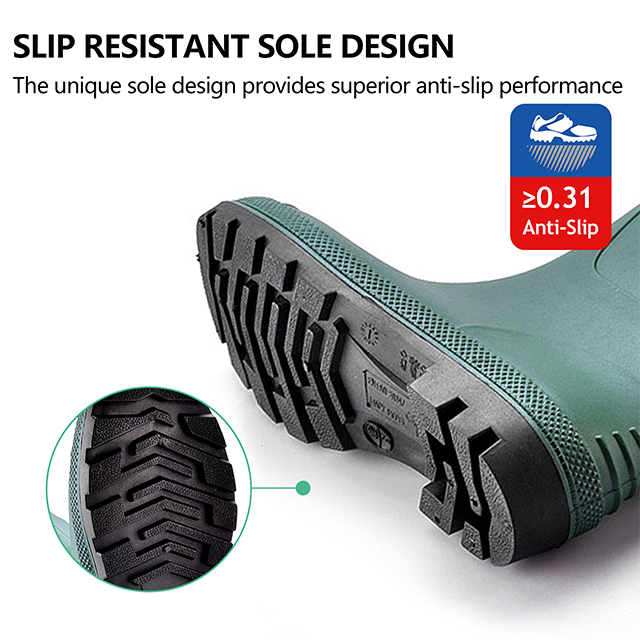 Sepatu bot hujan permen karet PVC W-6036 Green