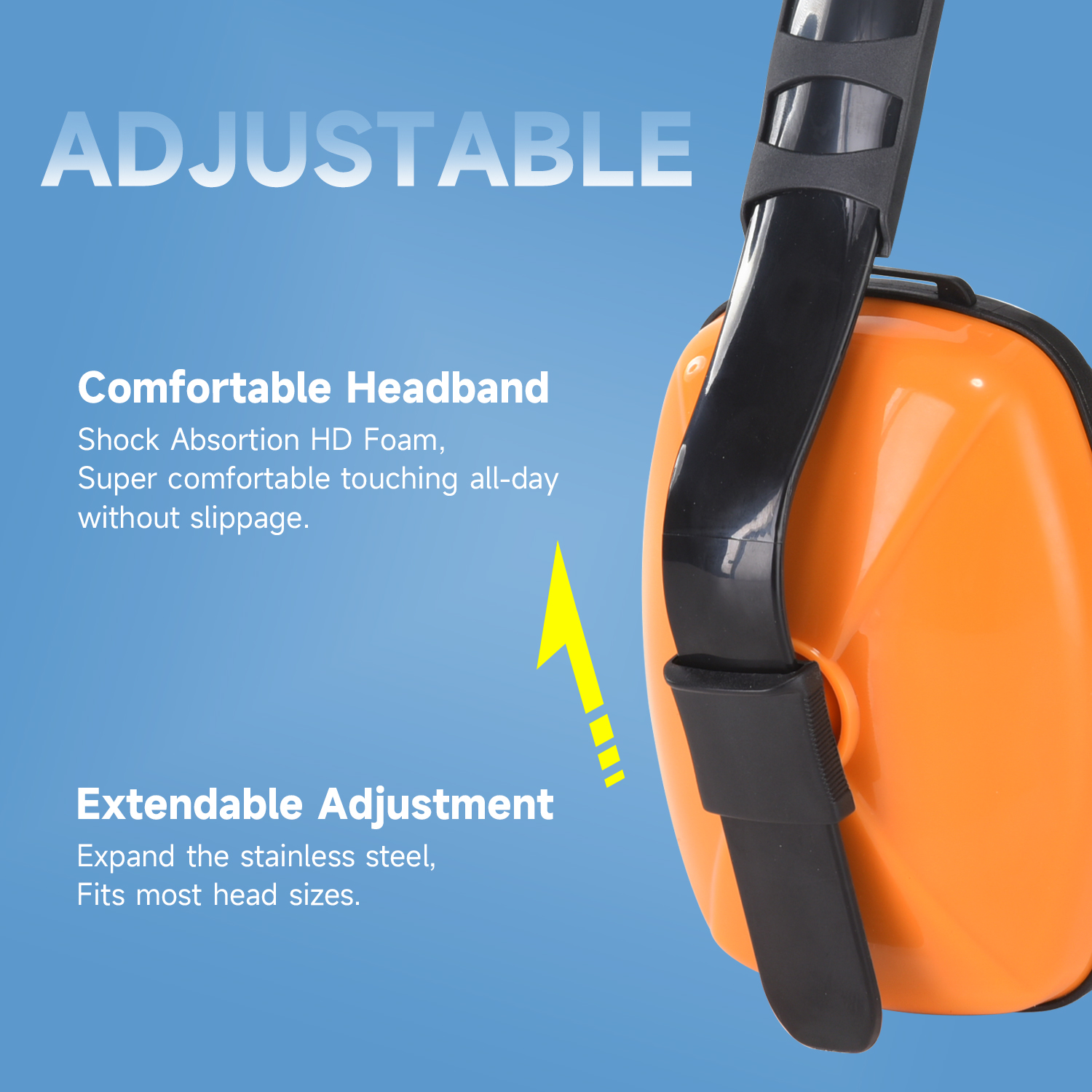 Pendengaran telinga pelindung muff em-5003 oranye