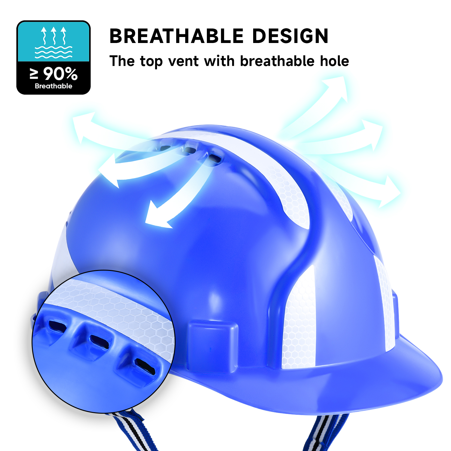 Helm Keselamatan Jenis Reflektif Biru W-036 Biru