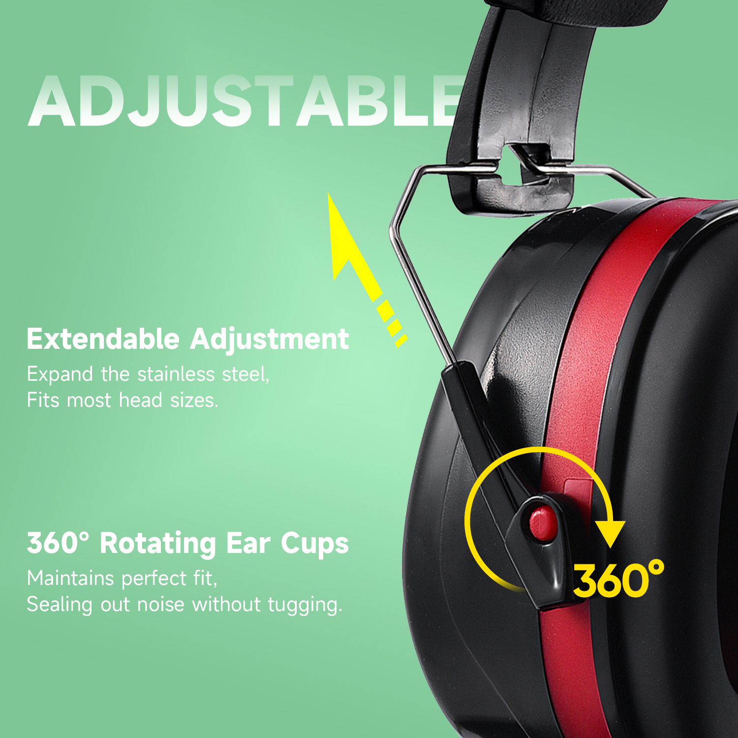 Stok siap, telinga pelindung abs, EM-5002 RED
