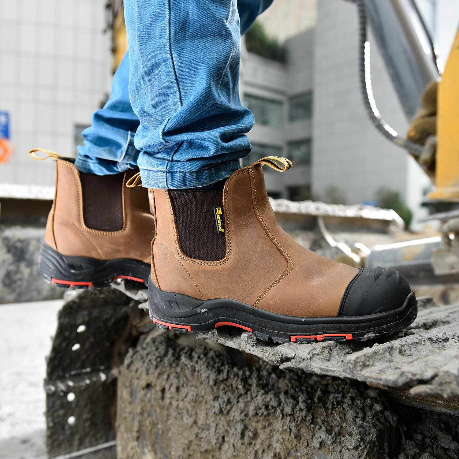Sepatu botte Toe Komposit Anti-Shock Kulit Asli