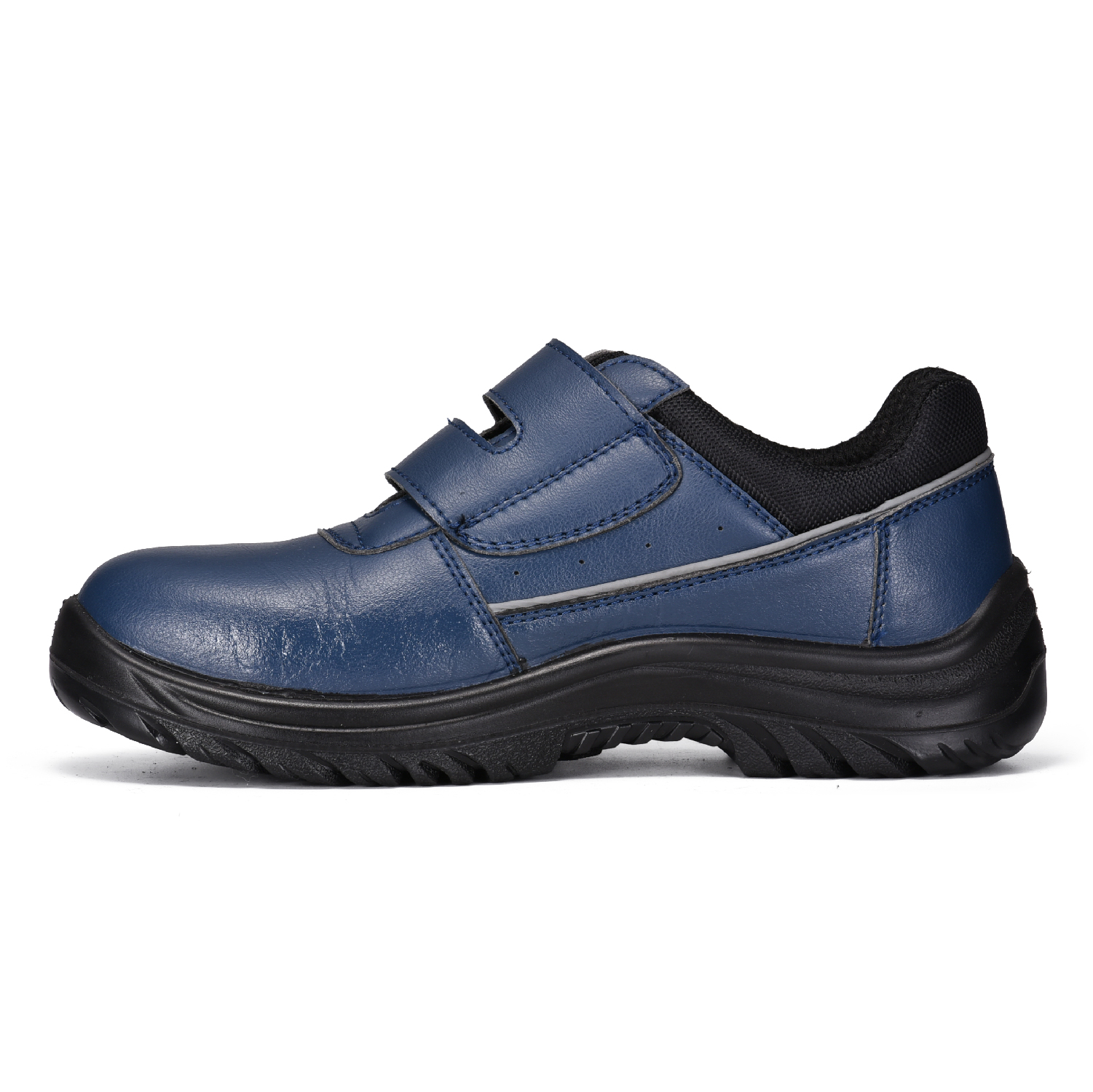 Warna Biru S2 ESD Berat Ringan Micfo Sepatu Keselamatan Kulit Serat L-7531