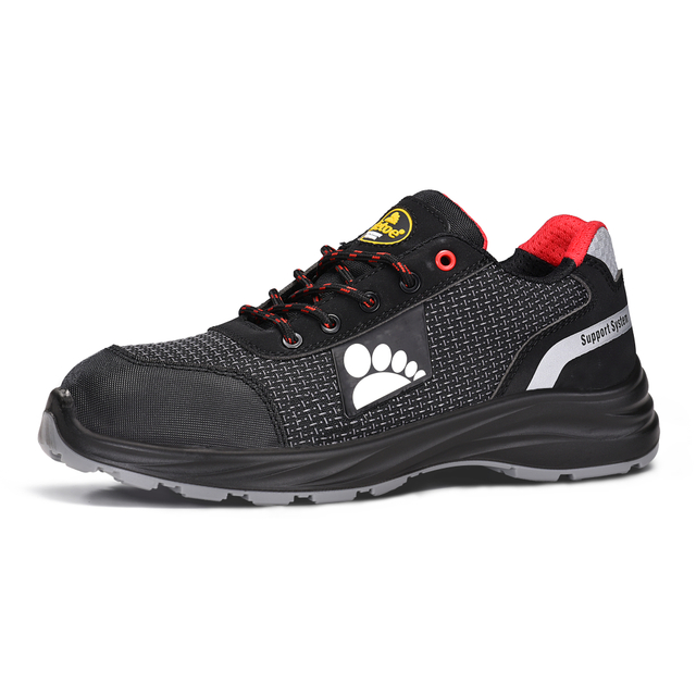 Sepatu keselamatan pu-tek s1p ringan dengan toe composite toe & kevlar l-7512