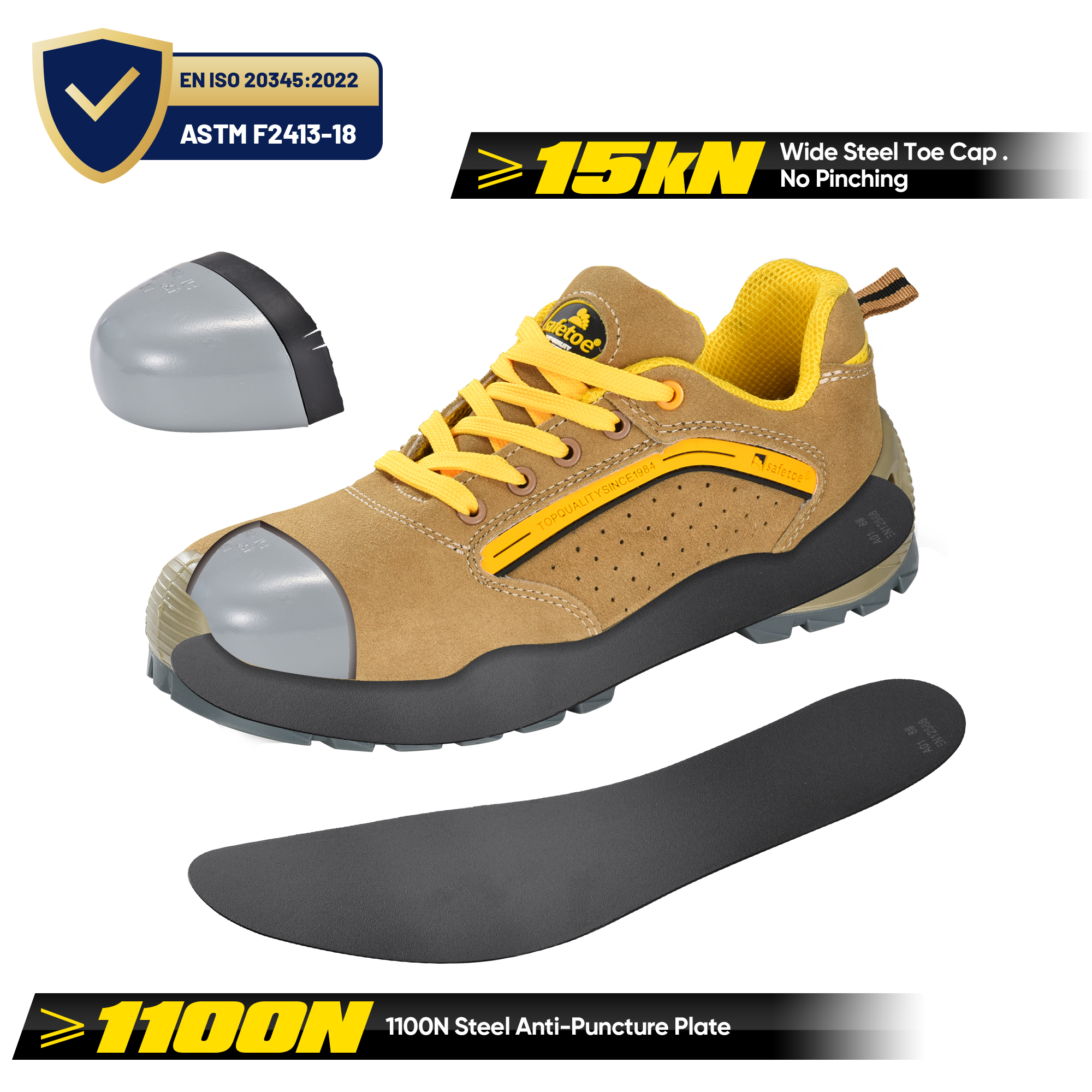 Sepatu Keselamatan Musim Panas Bernapas L-7296