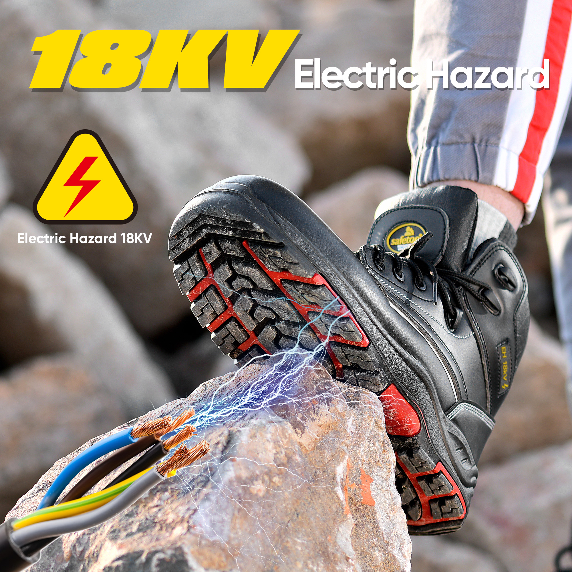 Insulasi Bahaya Listrik Karet EH Rated Safety Work Boots 
