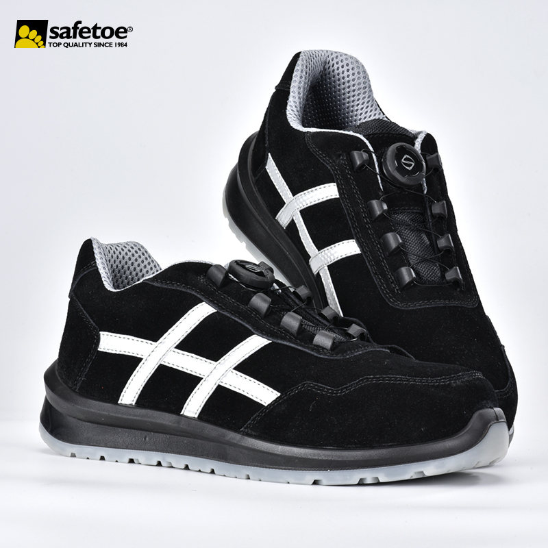 Sepatu keselamatan S1P logam sporty dengan sistem kunci twist L-7329