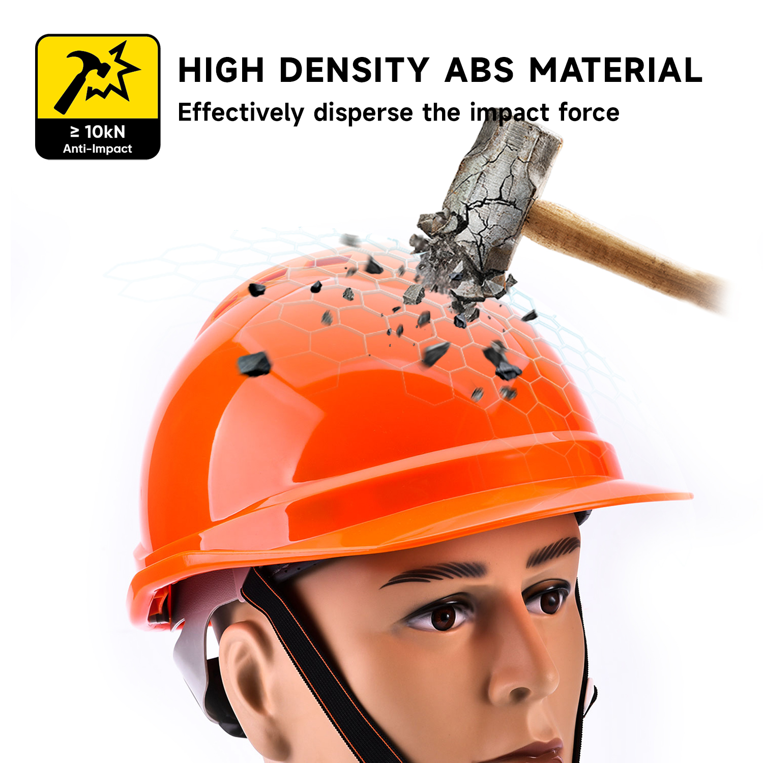 Helm kerja anti-smashing W-002 Orange