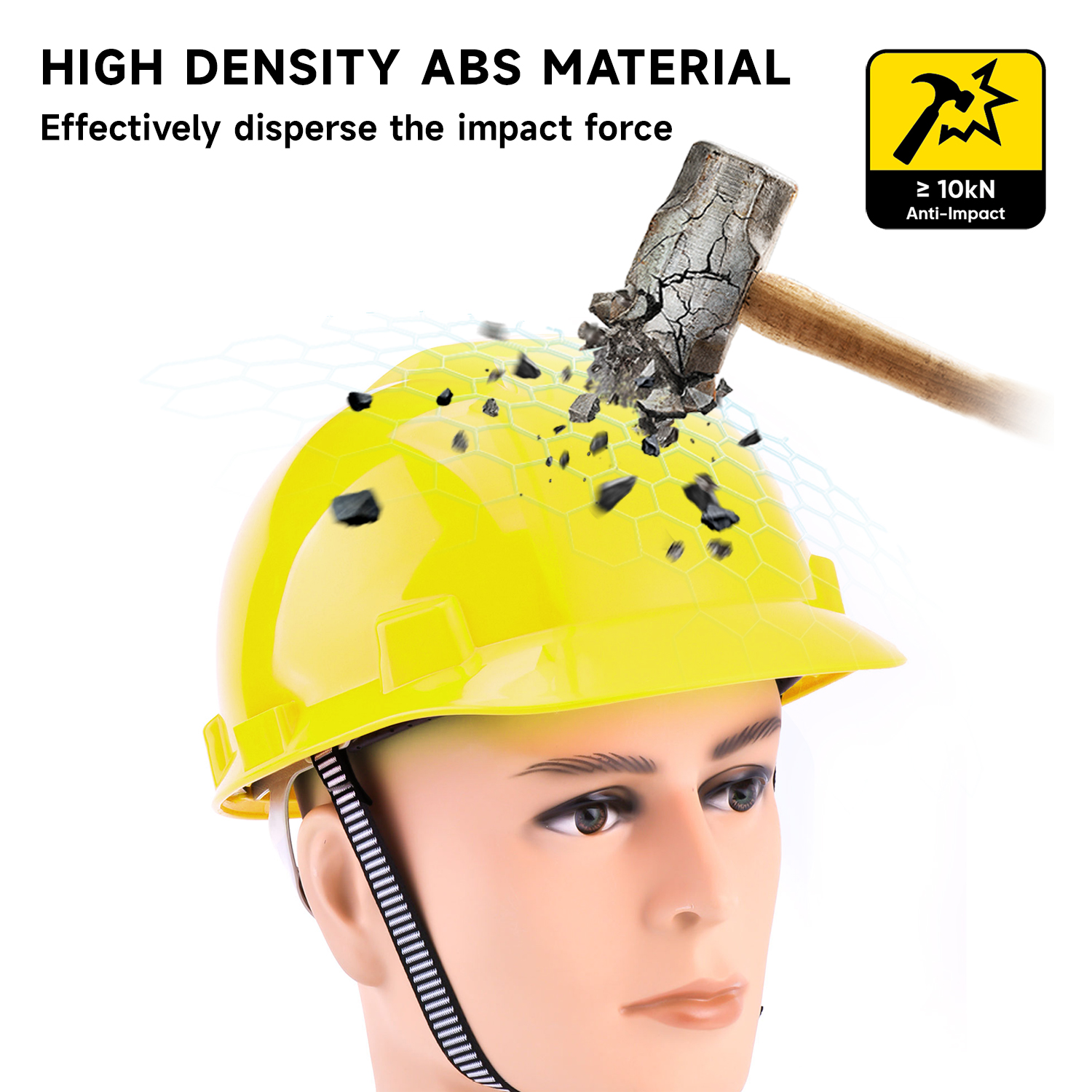 Helm Keselamatan ABS Kuning W-003