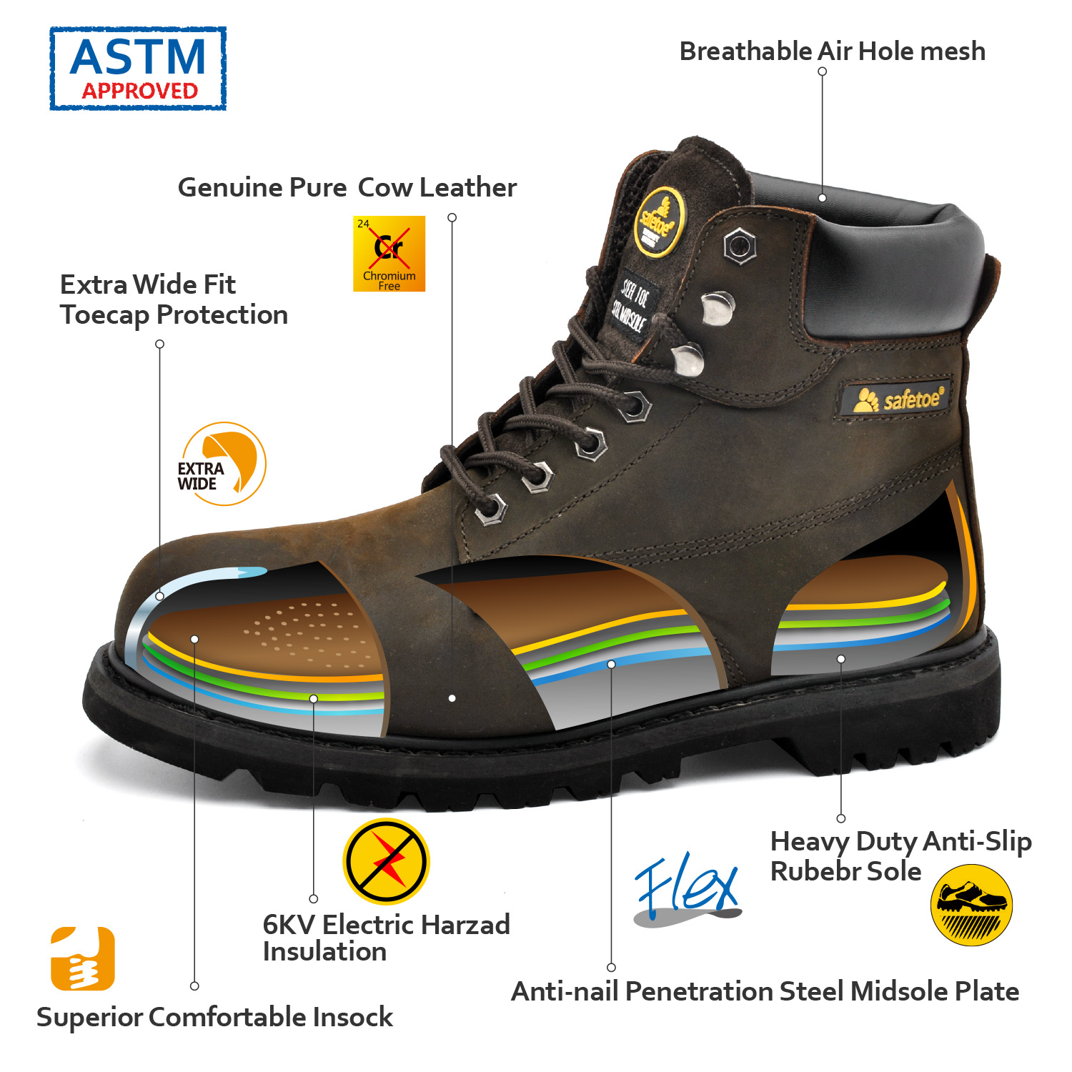 Sepatu Wedge Safety Boots M-8179 Super 