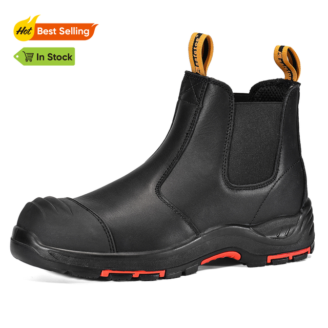 Sepatu bot pengaman kulit hitam untuk pria dan wanita M-8025nb bk