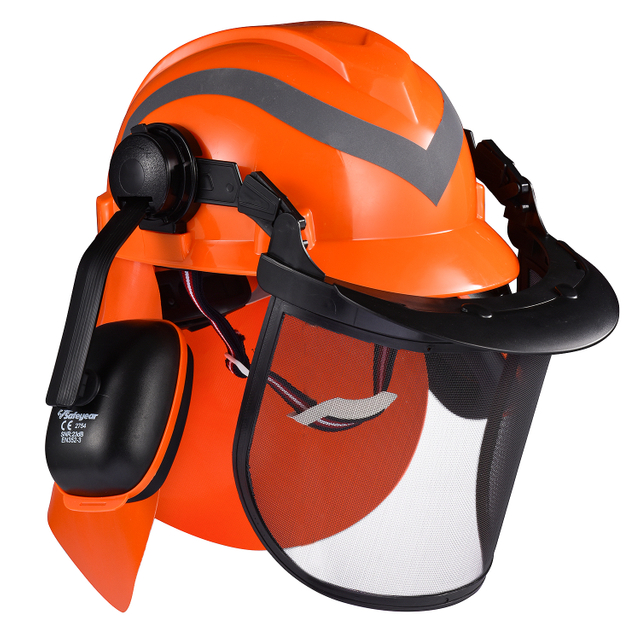 Helm hutan dengan perisai wajah M-5009 Orange