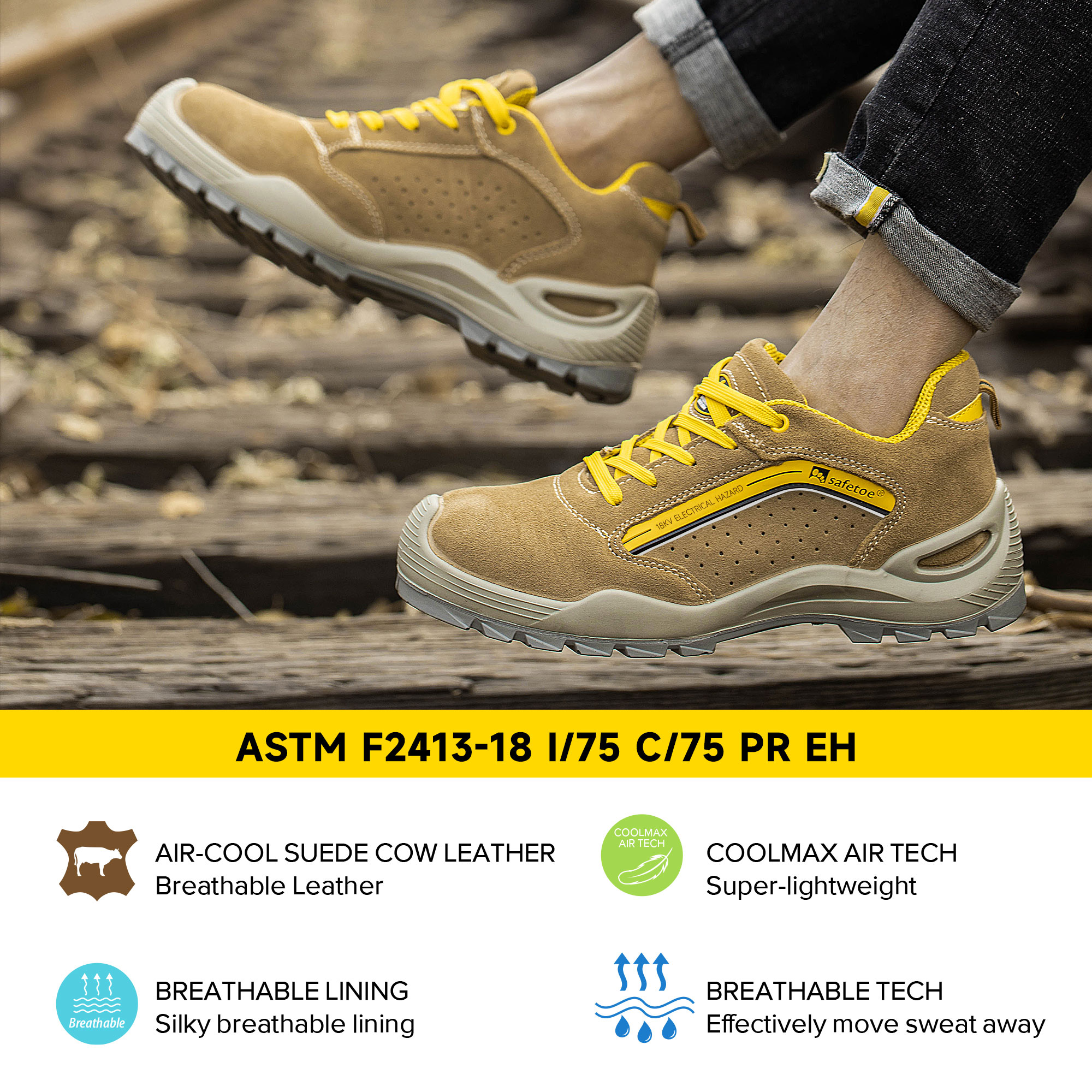 EH Rated Shoes Anti Electric Insulating Dielectric Safety Shoes Pria