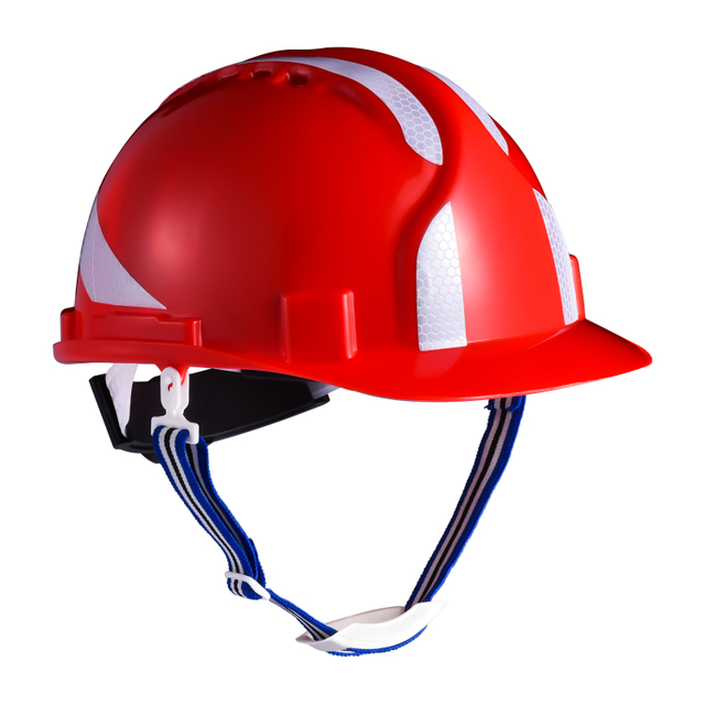 Helm pengaman merah untuk konstruksi W-036