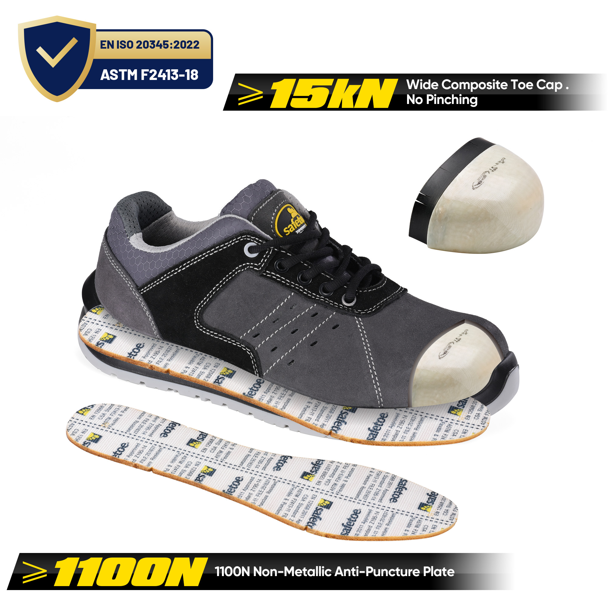 Sepatu kerja gratis logam ringan L-7331 