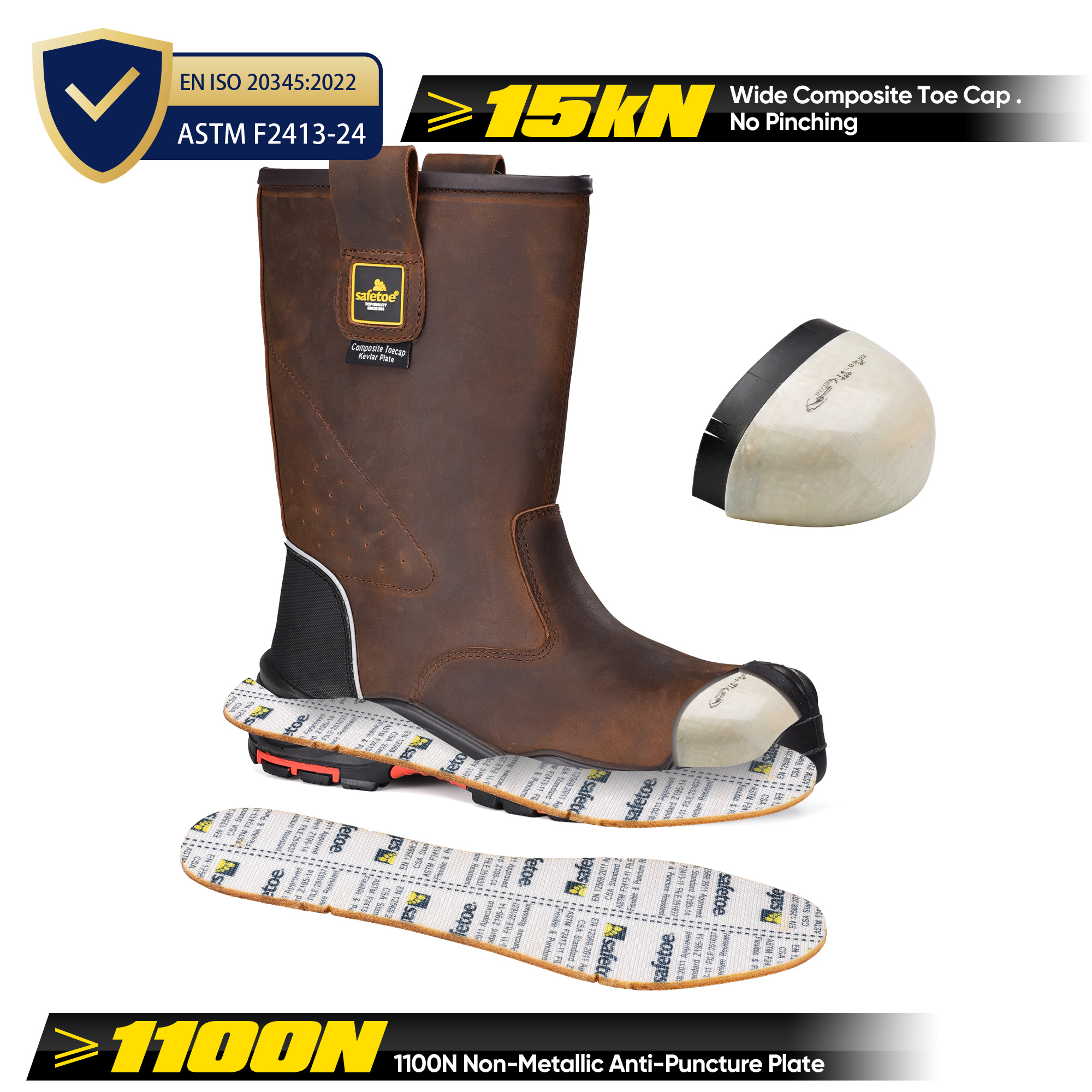 S3 Oil Industry Boots Safety Rigger Boots Work H-9437 
