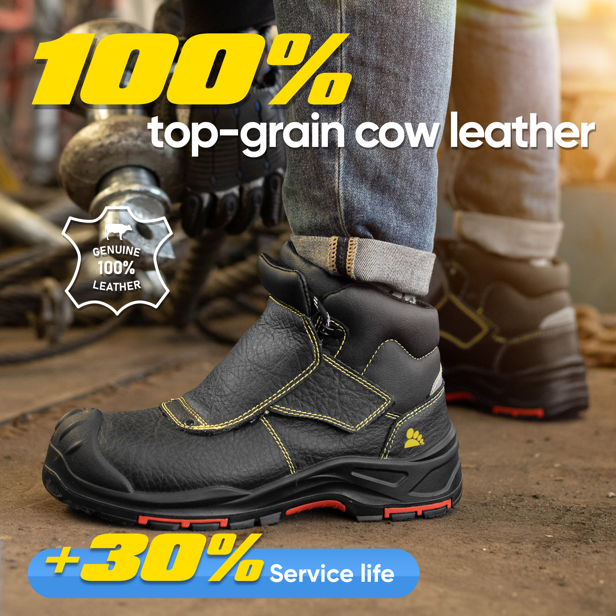 Vortigard ™ Non-logam TOECAP Kerja Keselamatan Welding Boots untuk pekerja las M-8387