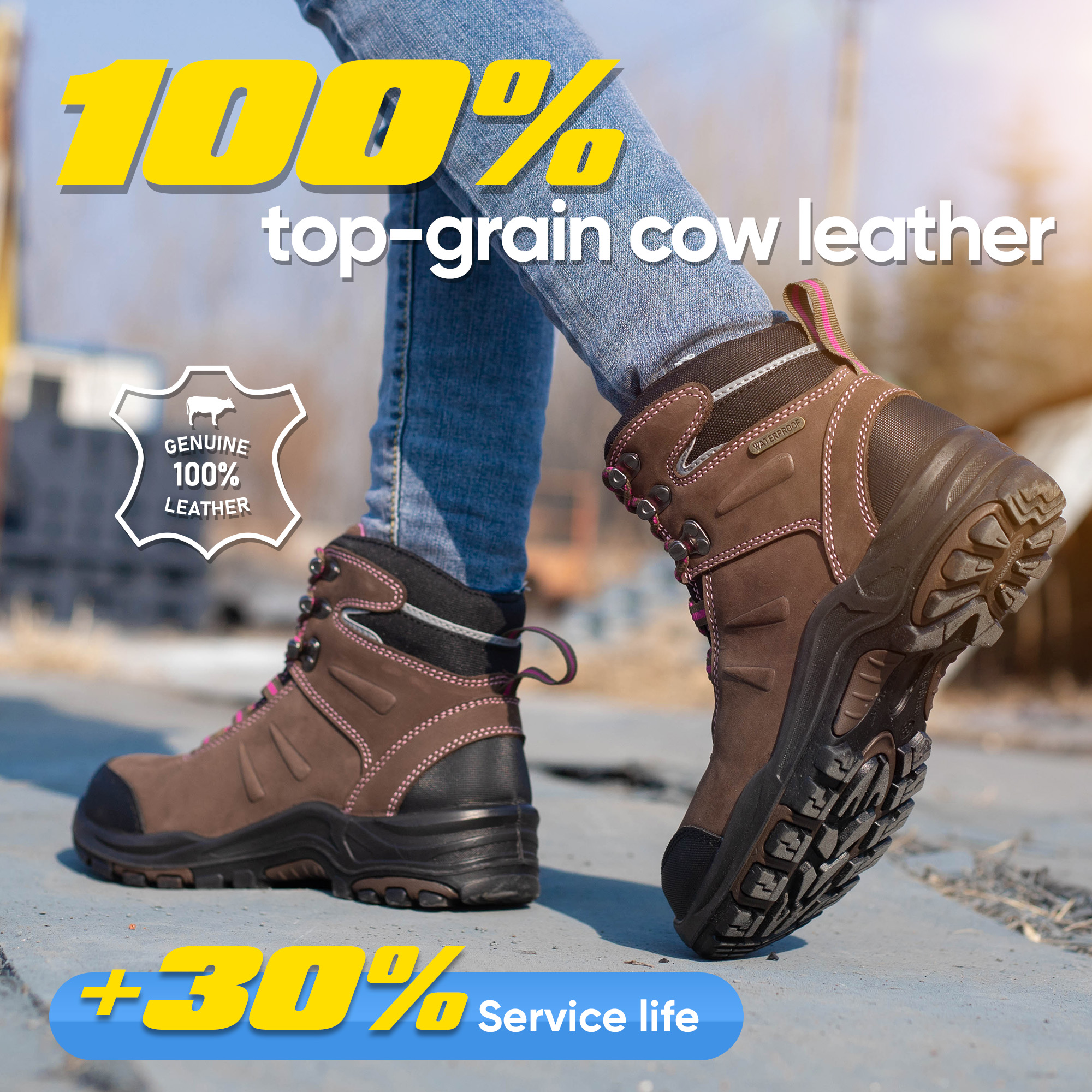 Sepatu kerja Waterproof & Slip Resistant Womens dengan Toe M-8553 Komposit