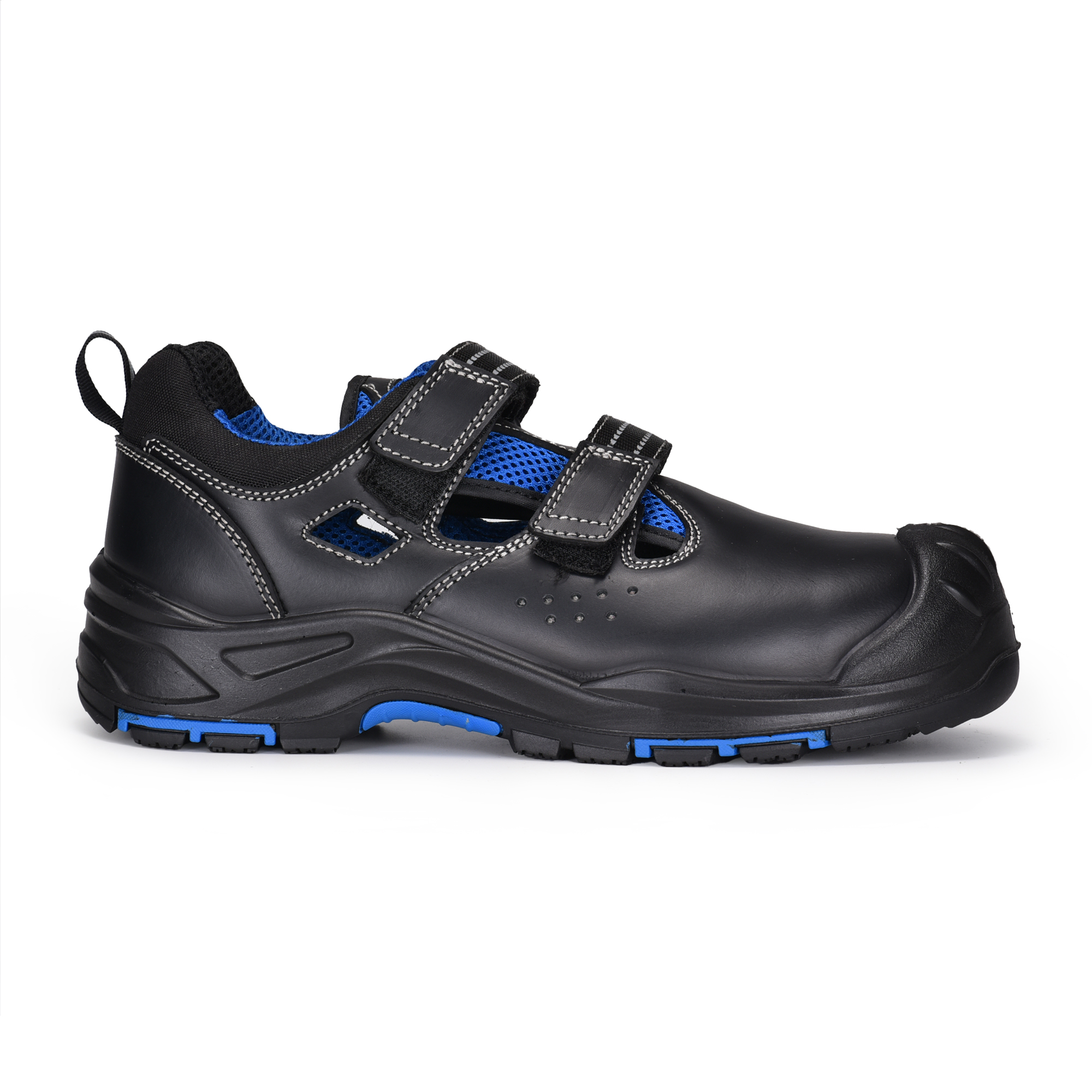 Velcro Design Safety Sandals L-7585 Biru / Logam Gratis