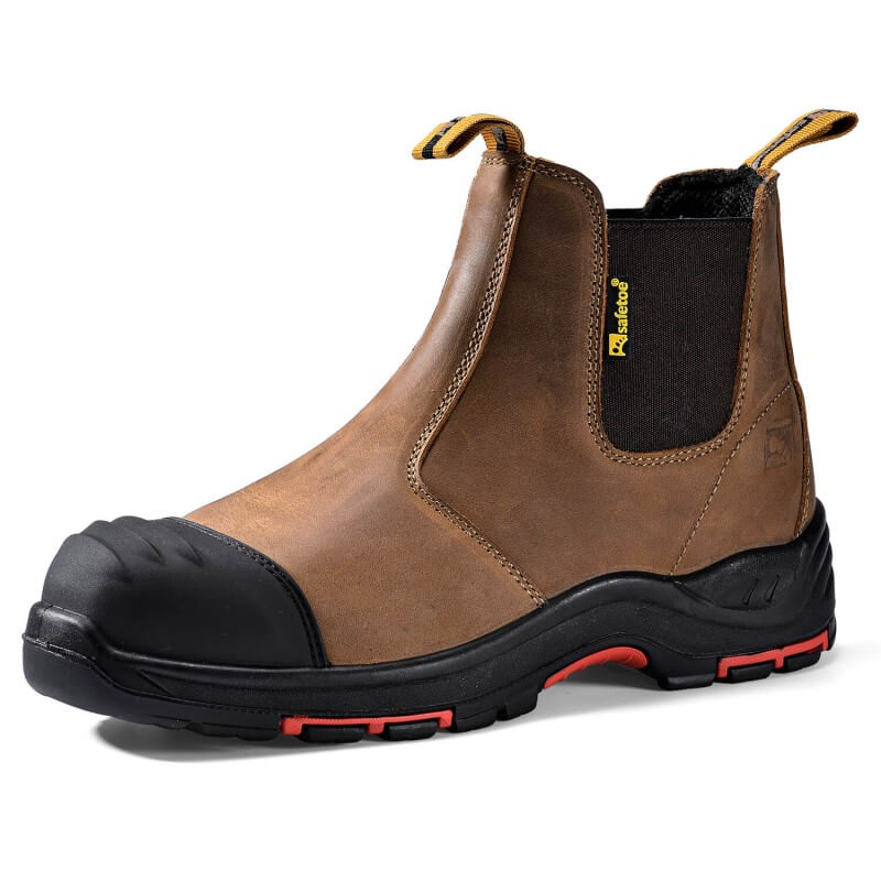 Sepatu bot kulit kulit coklat 8025nb