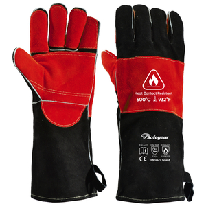  Sarung Tangan Tenaga Kulit Tahan Sarung Tangan Tahan FL-1023 Hitam & Merah