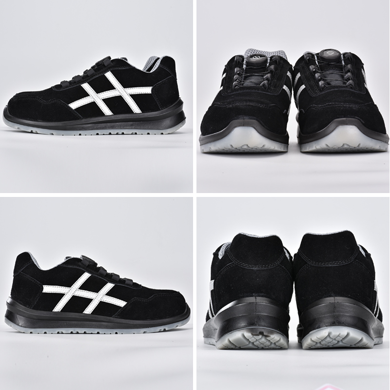 Sepatu keselamatan S1P logam sporty dengan sistem kunci twist L-7329