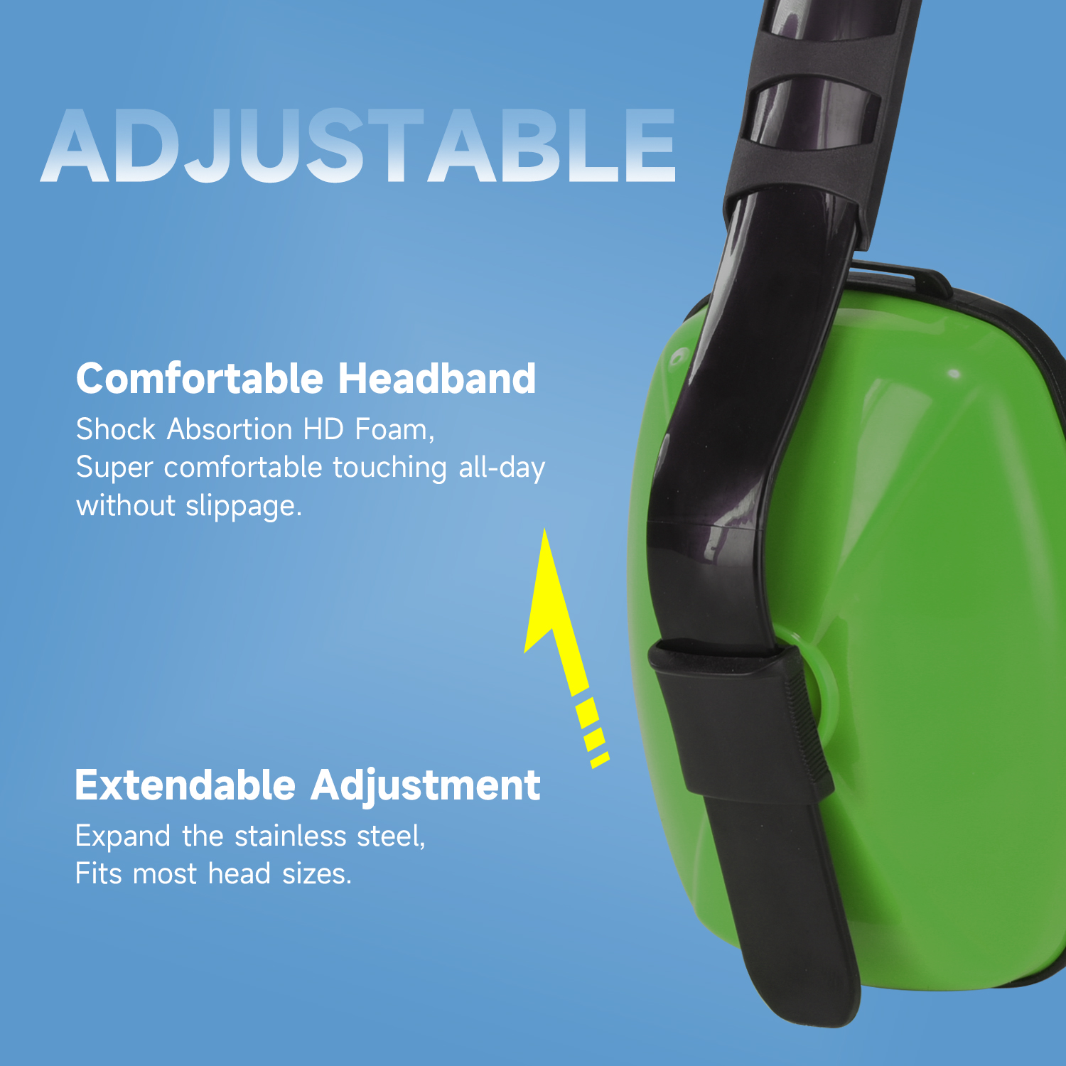  Pelindung telinga muffs noise pembatalan pendengaran EM-5003 Green