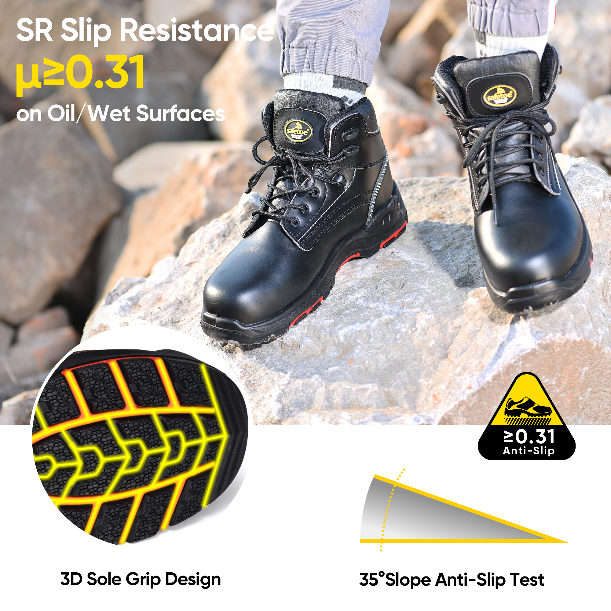 Insulasi Bahaya Listrik Karet EH Rated Safety Work Boots 