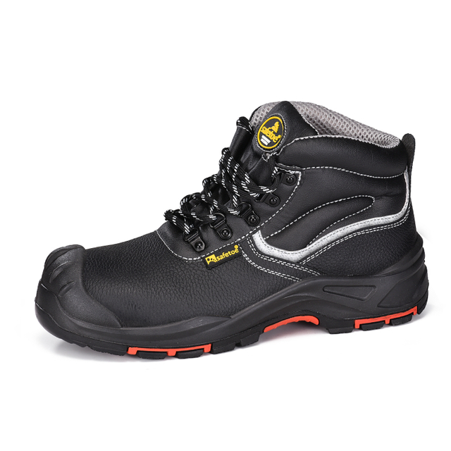 Sepatu botte Toe Toe Kulit Baja Sapi Hitam Untuk Pria M-8520